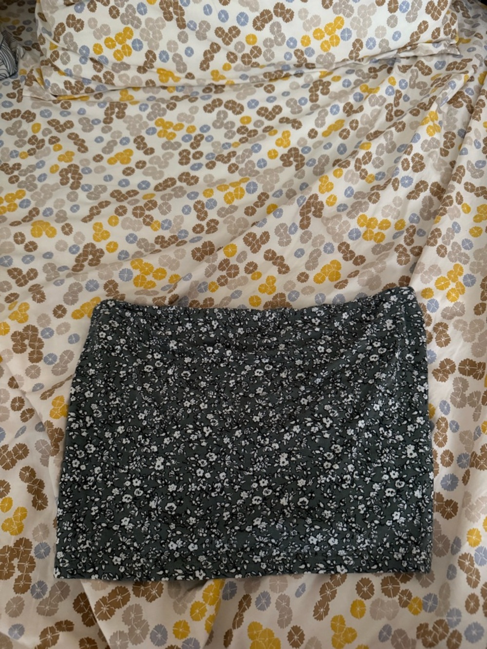 American Eagle Dark Green Floral Tube Top